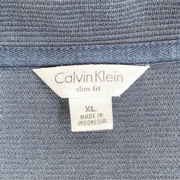 Calvin Klein Men’s Navy Blue Pullover Slim Fit 1/4 Zip Long Sleeve Sweater Sz XL - Picture 6 of 10